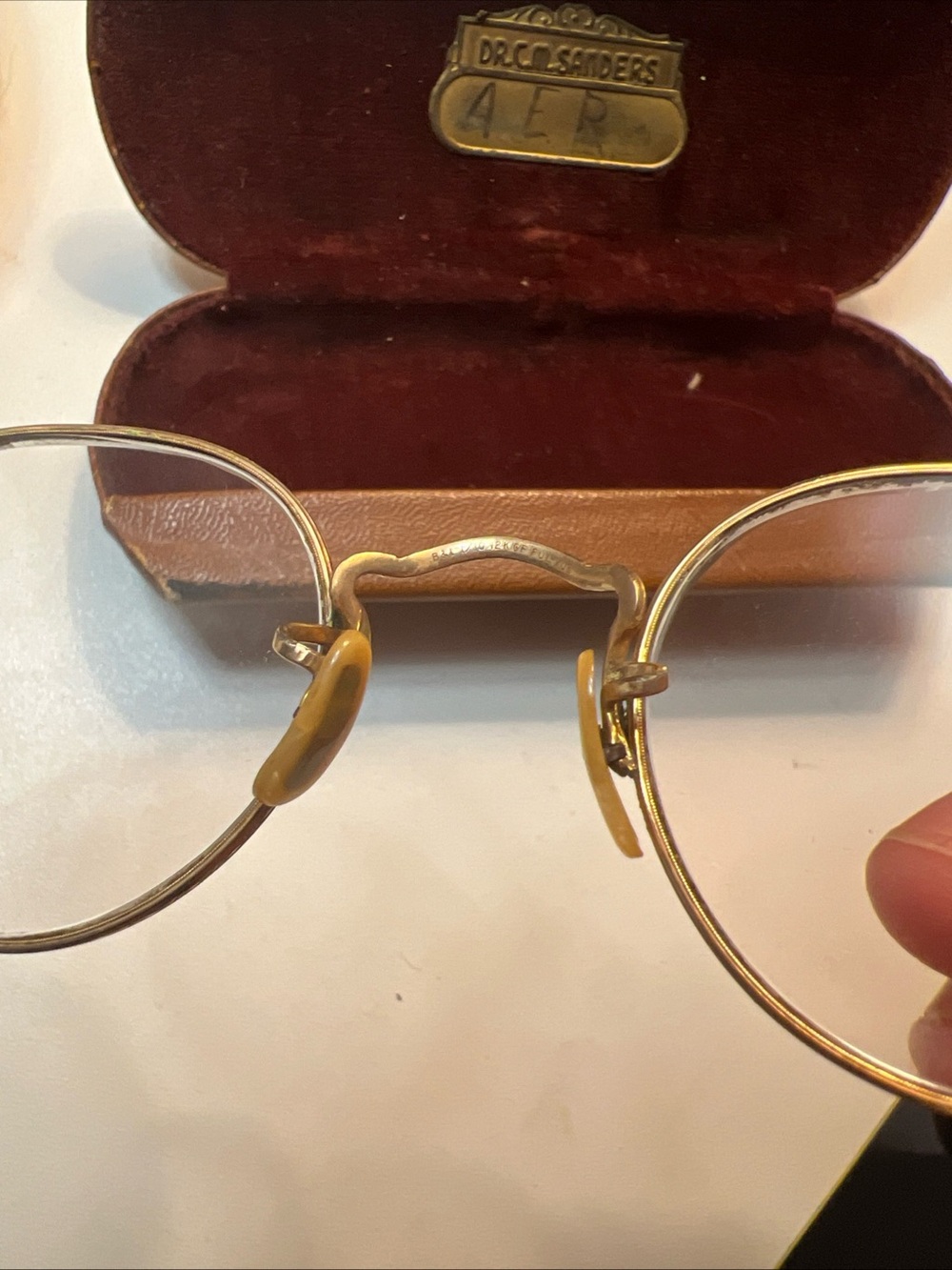 B&L Vintage Ful Vue Round Gold Frame Eyeglasses with Green & Light Tint - Picture 6 of 8